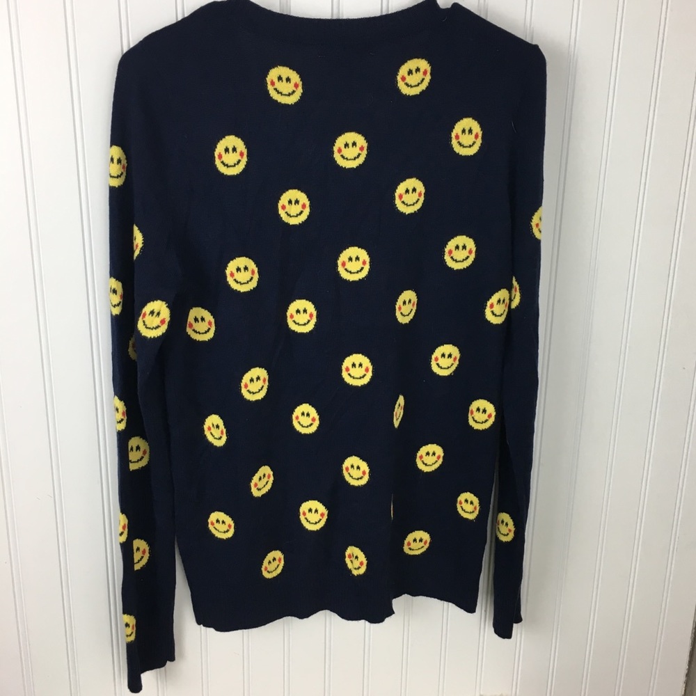 Saks Fifth Avenue Emoticon Print Navy Sweater - Picture 5 of 5